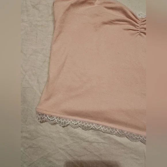 Faded Rose Pink Lace Trim Women's Cami Top XL - Picture 4 of 9
